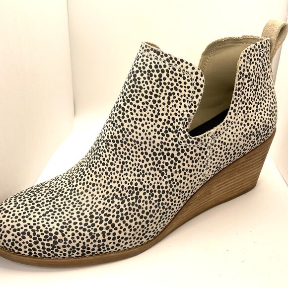 TOMS Kallie Wedge Bootie – Macadamia Mini Cheetah Print, Size 11 - Picture 4 of 7